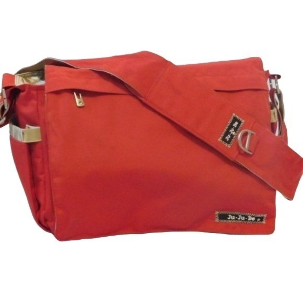 Jujube Classic Messenger 'Be All' Diaper Bag with Changing Pad in Red / Gold